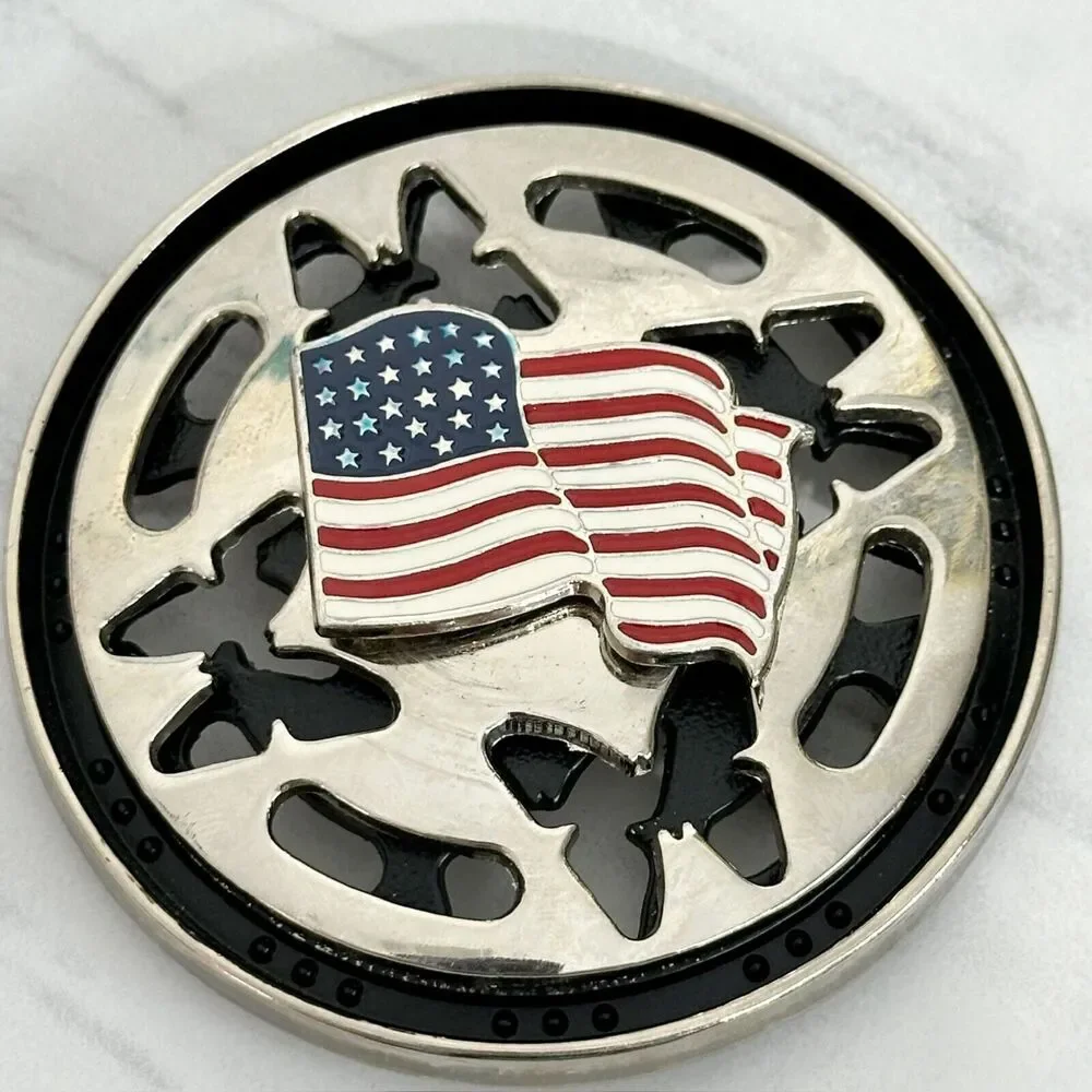 American Flag Butterfly Spinning Fidget Belt Buckle Novelty ✨